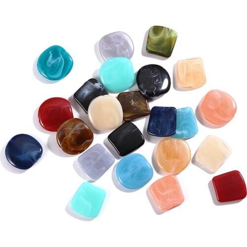100 PCS 22.5mm 19*20mm Resin Flat Bead Connectors For Women Earring Pendant DIY Jewelry Making