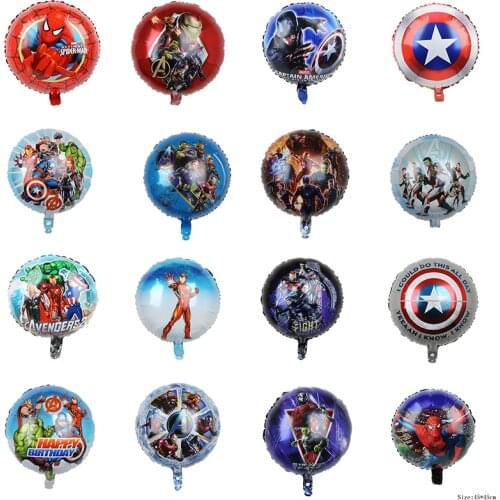 18 Inch Aluminum Film Cartoon Balloon Spiderman Avengers Superhero Anime Disney Iron Man Birthday Party Decoration Balloons
