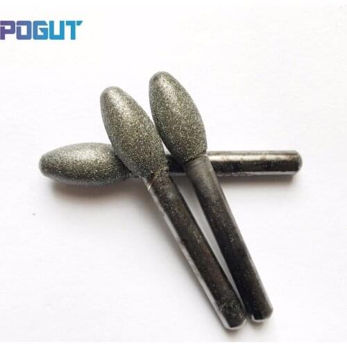 6mm Shank 3pcs Stone Rotary Egg-shaped Drill Head DREMEL Accessories Drill Bit for grinding jade, stone, marble glass