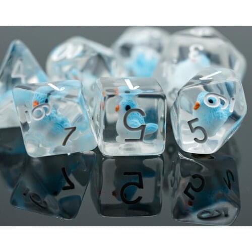 7Pcs/set Bird DND Dice D&D Dice D4 D6 D8 D10 D% D12 D20 Polyhedral Games Dice Set for Table Games MTG RPG