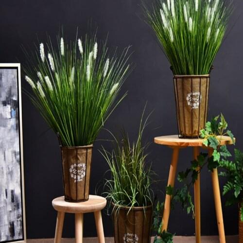 Scale Aeromodelling Dogtail Grass Reed Fake Plastic Flowering Straw Ground Decorative Green Aquatic Plants Potted Culture Window