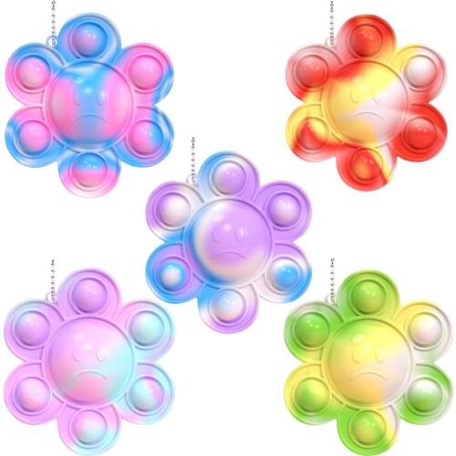 Tie-Dye Push Bubble Decompression Fidget Simpl Dimple Toys Stress Relief Kids Adult Figet Toys Take Anti-Stress Toys With You