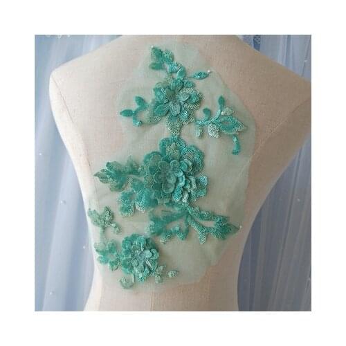 Sequins flower patch apliques de roupa crystal rhinestone applique sew on patches for clothing para vestuario