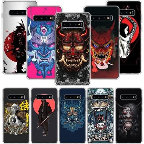 Japanese samurai oni mask Case for Samsung Galaxy S20 Ultra Note 10 9 8 S10E S9 S8 J4 J6 J8 Plus + Pro Lite S7 Soft Phone Coque