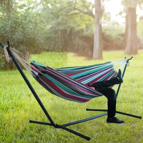 Two-person Hammock Camping Thicken Swinging Chair Outdoor Hanging Bed Canvas Rocking Chair Not With Hammock Stand