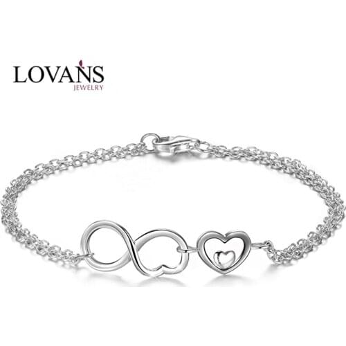 Elegant S925 Silver Bracelet Women Bracelets Chain Heart Bracelet Wedding Party Jewelry Female Girl