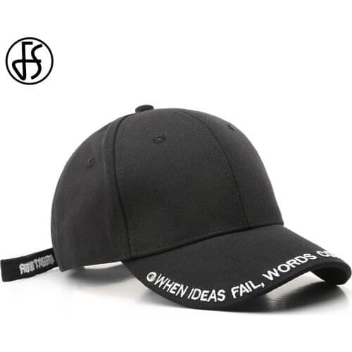 FS Trendy Letter Embroidery Women Men Hats Long Strap Korean Hip Hop Dad Hats Summer Street Black White Pink Baseball Cap