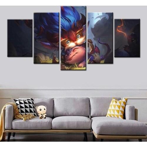 Heimerdinger LOL Poster 5 Piece Art Paintings Video Games Wall Sticker Canvas Paintings Wall Art Modular Pictures