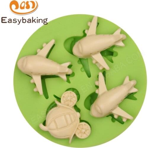 Fondant Tool Transportation Airplanes Shape Cake Decoration Mold DIY Embossing Die Sugar Arts Aircraft Baking Silicone Mould