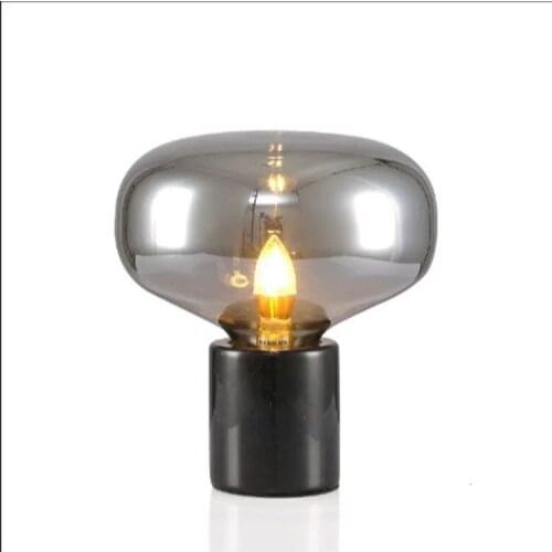 Indoor European Home Goods Decor Luxury Modern Contemporary Marble Base Stands Glass Ball Mirrored Bar Dining Table Lamps