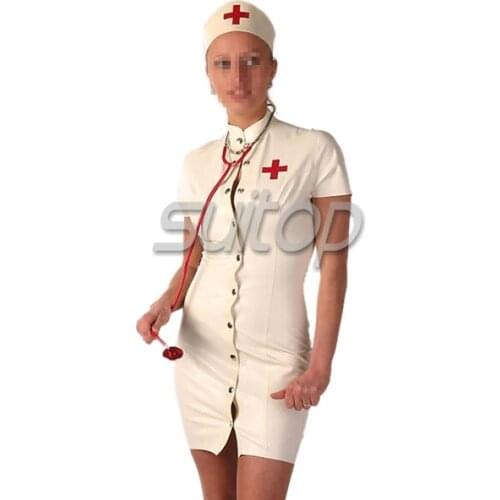 Sexy latex cosplay nurse uniform skirt dress