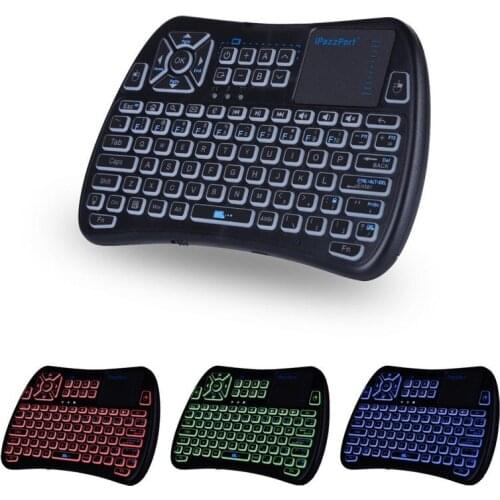 KP-810-61BT Three Color Backlit bluetooth English Wireless Mini Keyboard Touchpad Airmouse Air Mouse