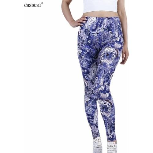 CHSDCSI Printed Slim Fitness Leggings Women Sexy Push Up Leggins Workout Printing Trousers High Waist Elastic Ankel Length Pants