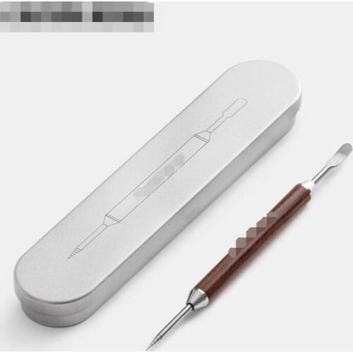 Hot Selling Newest Rosewood Carving Pen Fancy Coffee Broach Needle Stainless Steel Hook Stitch 150mm Coffee Decoration Tool