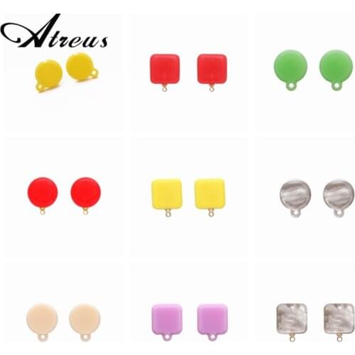 Cute Resin Pin Findings Stud Earring Basic Pins Stoppers Connector For DIY Jewelry Making Accessories Supplies Birthday Gift