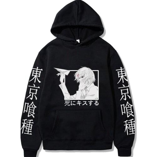 Kawaii Manga Girl Juzo Suzuya/Rei Tokyo Ghoul Anime Harajuku Hoodies Aesthetic Cartoon Streetwear Men Long Sleeve Sweatshirts