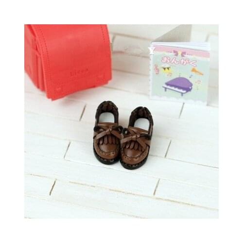 Blythyes doll shoe size fashion versatile Japanese uniform shoes wear butterfly throttled suet leather shoes red coffee white