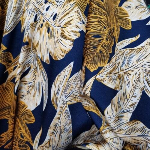 Fashion Evening Dress Leaf Satin Pajamas Trousers Fabric Patchwork Shirt Scarf Textile Polyester