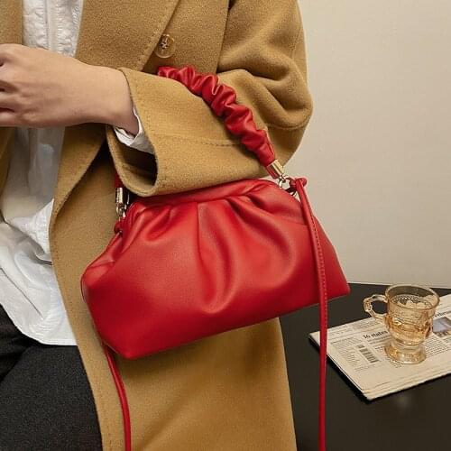2021 new ladies shoulder bag PU solid color western style handbag texture small sachet female bag purses