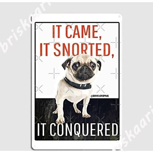 Beware Of Pug Metal Plaque Poster Club Party Retro Party Plates Tin sign Poster