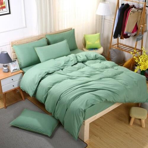 3/4pcs Solid bedding set soft sanding bed set quality bed linen flat sheet Bedspread + duvet cover + pillow case for home decor