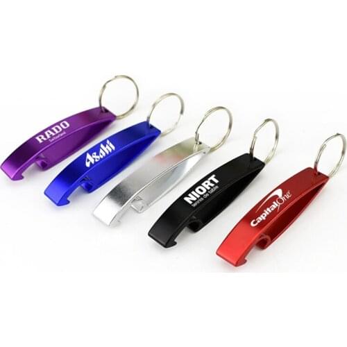 Promotional Gift Metal Aluminum Beer Bottle Opener Keychain Custom Bottle Opener Keyring Gift Company Logo Free Engraving 200pcs