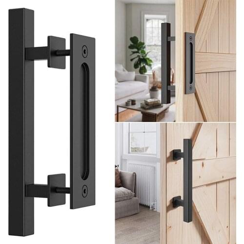12inch Barn Door Pull Handle Set Sliding Cabinet Flush Pull Wood Door Gate Hardware Interior Door Furniture Handle Hardware