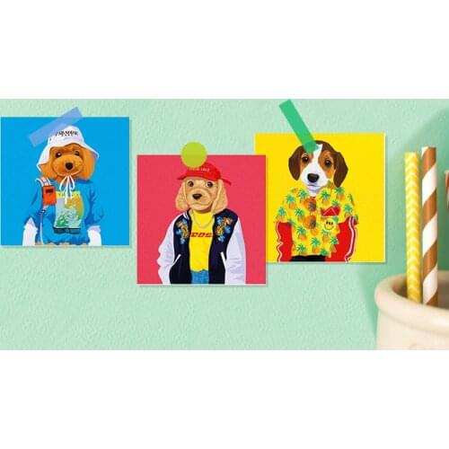 12PCS Stylish personality dog Paper Stickers Crafts And Scrapbooking stickers book Decorative sticker DIY Stationery