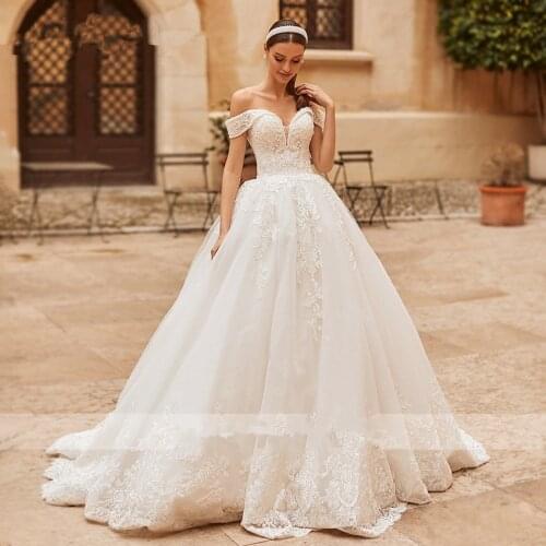 On Zhu Princess Wedding Dress 2021 Elegant Sweetheart Bride Beaded Embroidery Lace Up A-Line Bridal Dresses Robe De Mariee