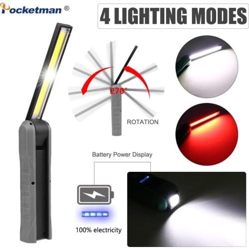 8000LM LED COB Work Light USB Rechargeable Flashlight Magnetic Torch Flexible Inspection Hand Lamp Worklight Outdoor Spotlight