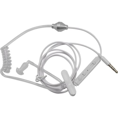 Universal 3.5mm Jack Acoustic Hollow Air Tube Anti-radiation Earphone Earpiece with on Off Answer Switch Compatible with for iPh