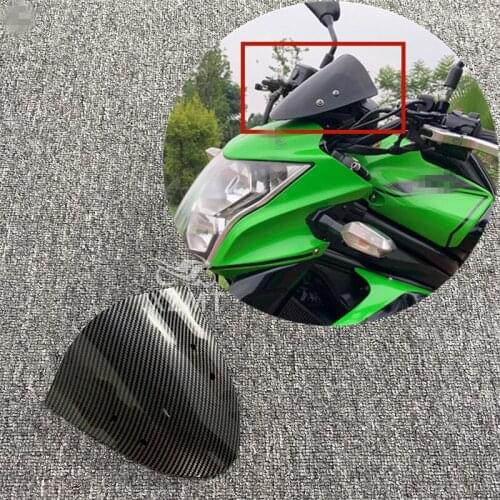 Carbon Fiber Front Windshield WindScreen Wind Deflector Wind Shutter Motorcycle For Kawasaki ER-6N ER6N 2012-2016
