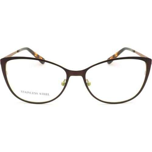 YOUTOP Womens Classic Fashionable Cat eye Eyewear Stainless Steel Eyeglasses Copper Optical Frames S6784