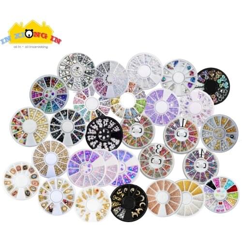 DIY Resin Jewelry Stuff Metal Moon Rivet Heart Star Crystal Nail Art AB Round Diamonds Accessories Bows Pearls Mini Beads Decor