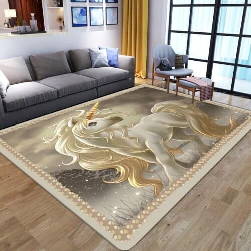Animal Unicorn 3D Printing Carpets Child Play Area Rugs Soft Flannel Kids Game Big Carpet Baby Room Crawl Floor Mat Dropshipping