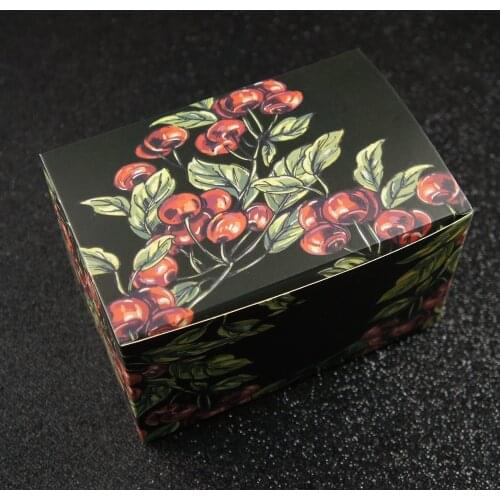 Cherry black design 10pcs 15*10*9 cm Paper Box Candy Cookie jar candle Christmas wedding Party Christmas DIY gift Packaging