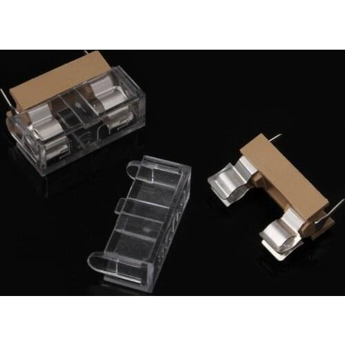 10 Pcs Glass Fuse Holder with Transparent Cover Fuse Blocks 5X20mm