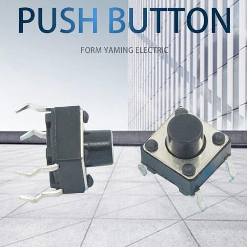 100pcs Tact Push Button Switch 12V Copper 4Pins Mini Small Micro Momentary Tactile DIP Micro Switch For TV/Toys/Home Use Buttons