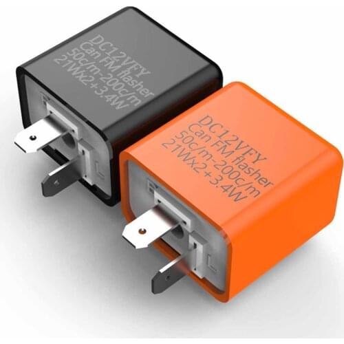 2-Pin Car Motorcycle LED Flasher Relay 12V Universal Electronic Adjustable Freauency LED Turn Signal Light Blinker Flasher Relay