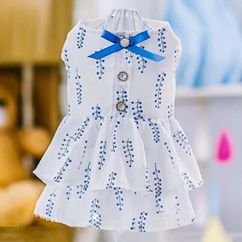 Pets Accessories Dog Dresses Summer Fashion Puppy Skirt Button Closure Cute Dog Dress Pet Clothes Wedding Party
