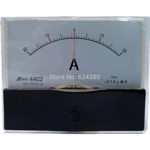 DC -30A-0-30A +-30A 50A Analog Ammeter Panel AMP Current Meter Gauge 44C2 Amperimetro Amperemeter