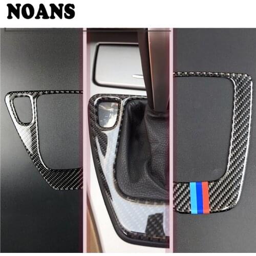 For BMW E90 3 Series E92 Auto Car Accessories Carbon Fiber Center Console Gears Shift Knob Panel Trim Car Styling Stickers