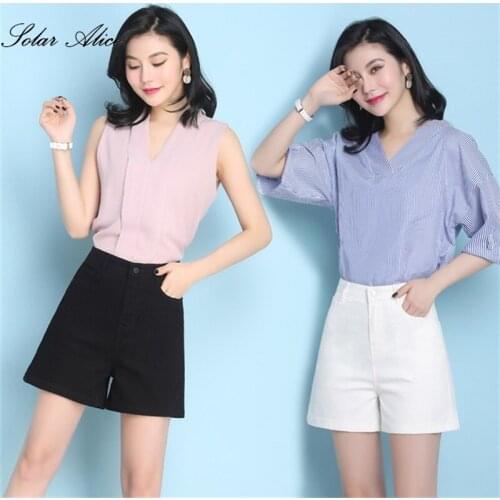 Free Shipping 2021 Womens Summer New High Waist Wide Leg Denim Shorts Young And Middle-Aged Loose Large Size Slim Casual