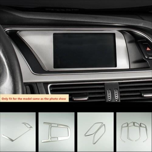CNORICARC Stainless Steel CD Panel Cover Trim Panel Console Gearshift Frame Strip Interior Air Conditioner Outlet For Audi A4 B8