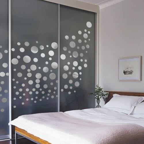 Diy Silver Color Circles Wall Sticker For Home Decoration Creative Pattern Mural Art Kids Room Bedroom Living Room Wall Decals