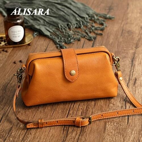 2021 Designer Genuine Leather handmade vintage Womens Crossbody Bags brown shoulder strap Luxury Handbag Ladies Shoulder Bags