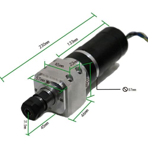 ER16 high precision industrial grade drilling power head electric spindle, 24V 11A 400W 2700rpm 27kg.cm Accuracy: 0.03mm