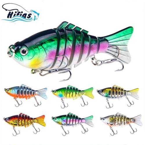 FIAS15.6g 10cm Spinpoler 3D Baitfish Sinking Lure 7 Sections Swimbait Bait Pike/Bass Fishing Freshwater Saltwater Lure