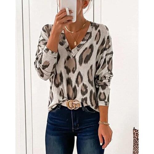 Polka Dot Blouse Undefined Collar Solid Color Lantern Sleeve Loose Womens Clothing New Top Leopard Print Shirt For Women