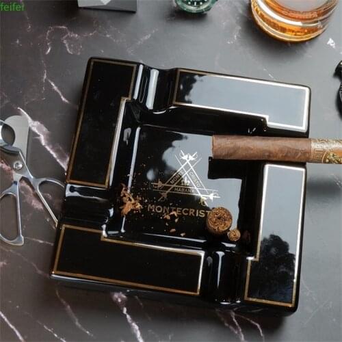 Hot Sale Cigar Ashtray Large Ceramic Ashtray Living Room Creative Personality 4 Slot Ashtray Holder CA-002